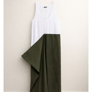 Zara Asymmetrical White and Green Dress